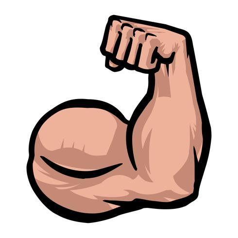 Strong Bodybuilder Biceps Flex Arm Vector Icon