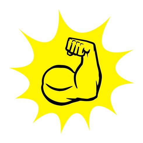 Strong Bodybuilder Biceps Flex Arm Vector Icon