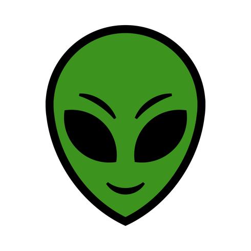 Ilustración de vector de cabeza extraterrestre