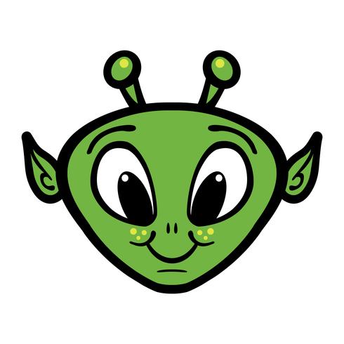 Ilustración de vector de cabeza extraterrestre