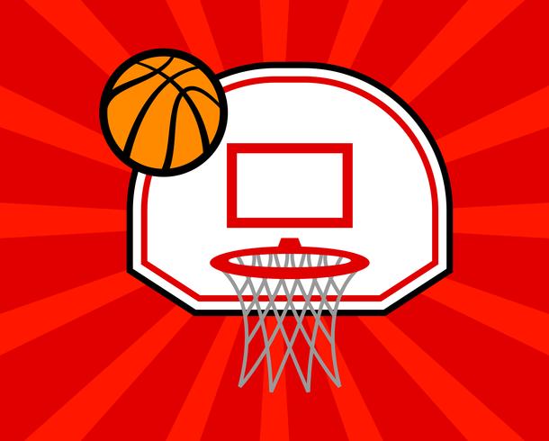 Cartoon vector basketball and net