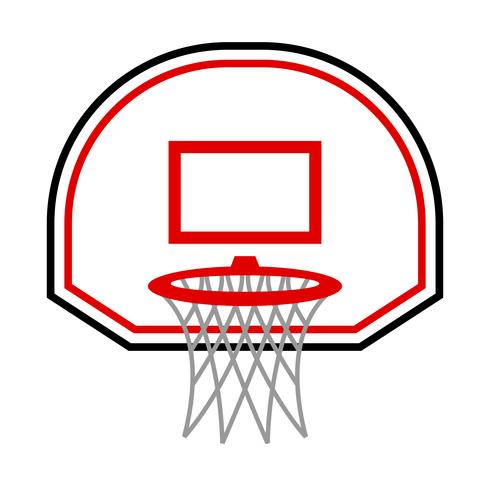 Cartoon vector basketball and net