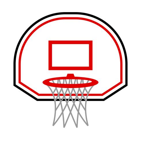 Cartoon vector basketball and net