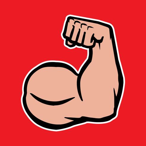 Strong Bodybuilder Biceps Flex Arm Vector Icon