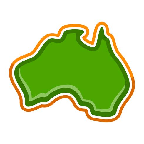 Australia mapa geografía forma vector icono