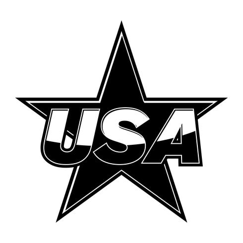 Icono de vector de texto de Estados Unidos