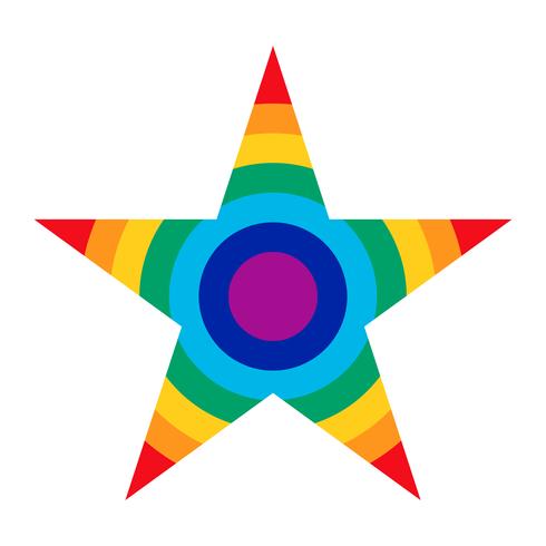 Rainbow Star vector icon