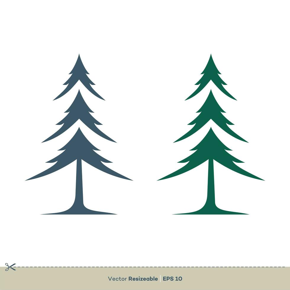 tejo pino árbol icono vector logo modelo ilustración diseño