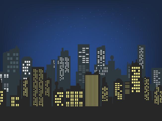 noche de paisaje urbano vector