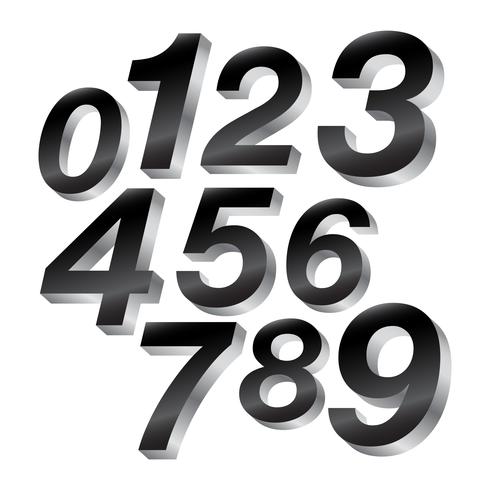 3-D Block numbers vector