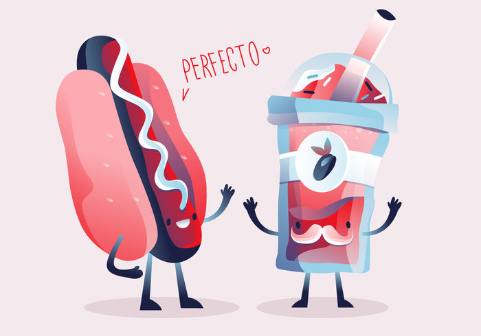 Cute Character Summer Food Vector Illustration