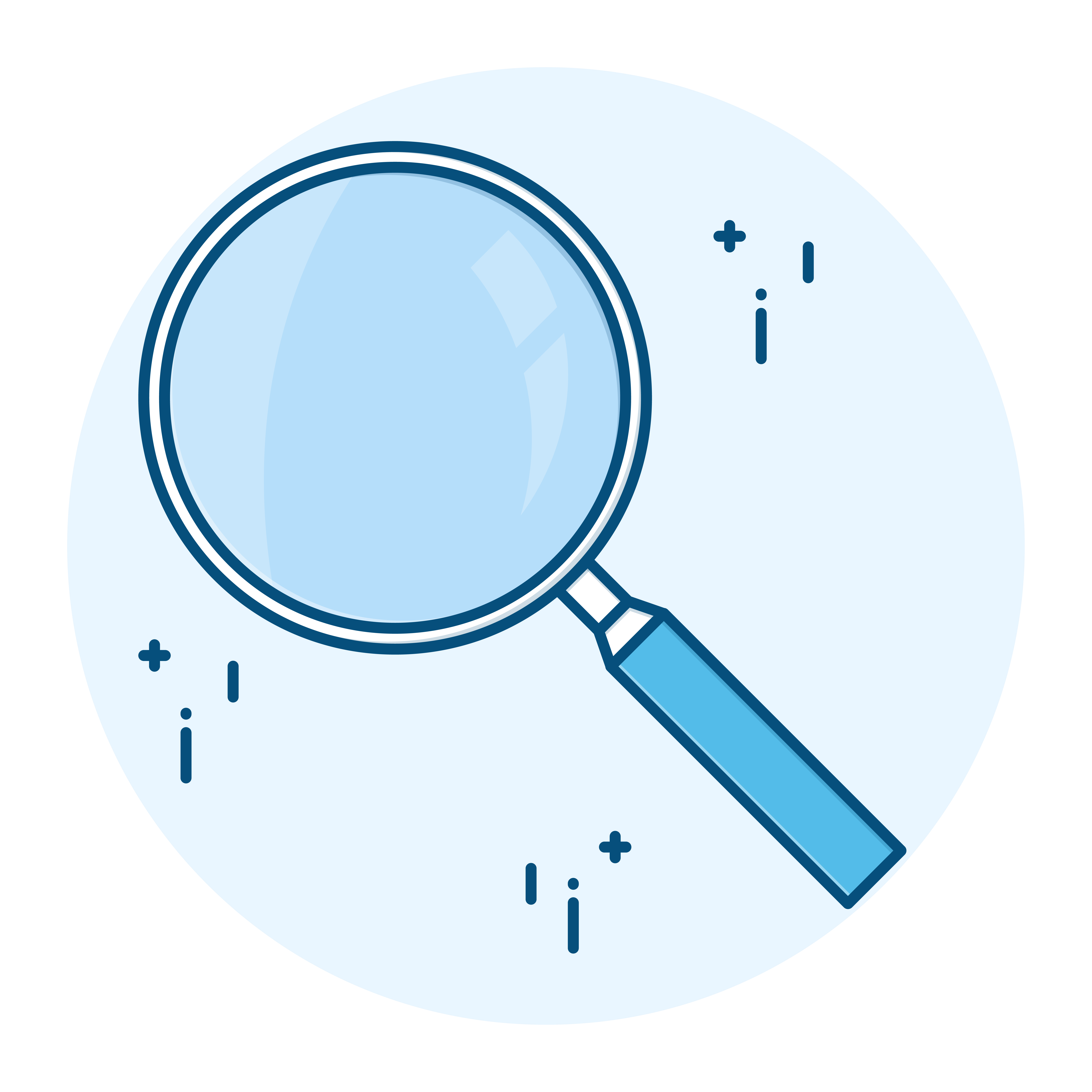 Thin line signs of magnifier. Outline icons of searching for web design