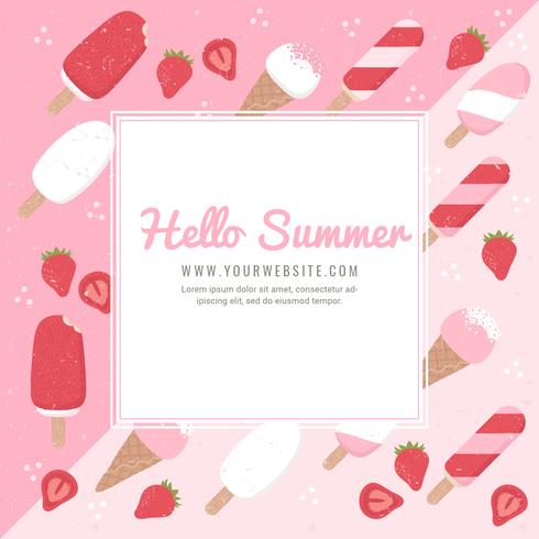 Vector Summer Ice Cream Background