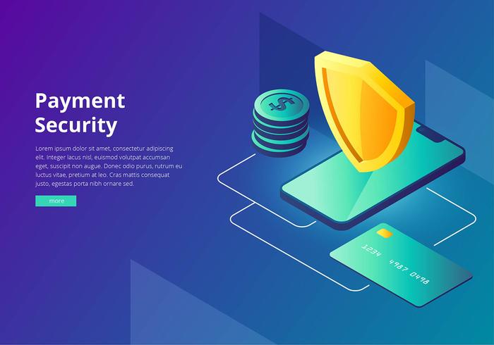 Cyber Security Payment Interface Template Vector