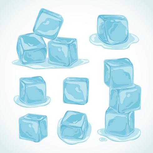 Colección de imágenes prediseñadas de cubos de hielo vector