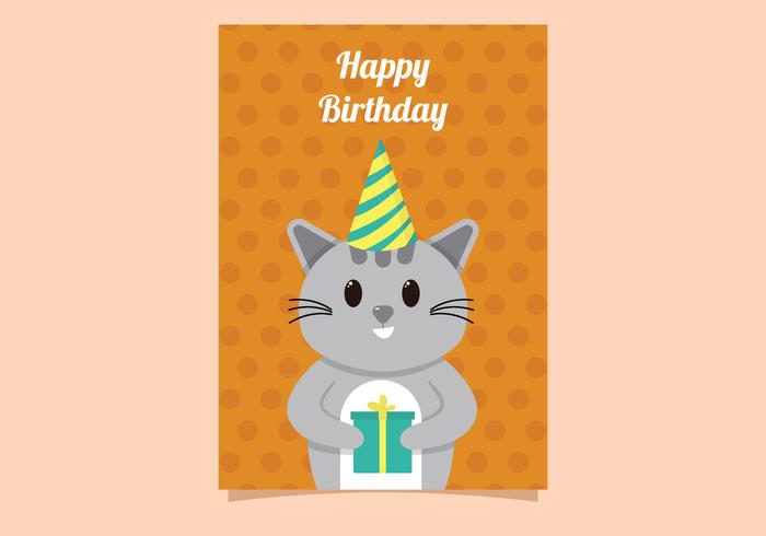 Regalo de cumpleaños lindo del gato vector