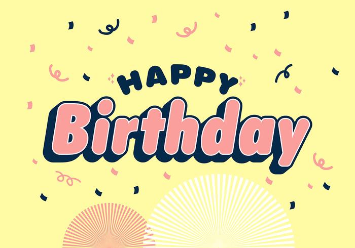 Happy Birthday Typography in Cheerful Yellow Background vector