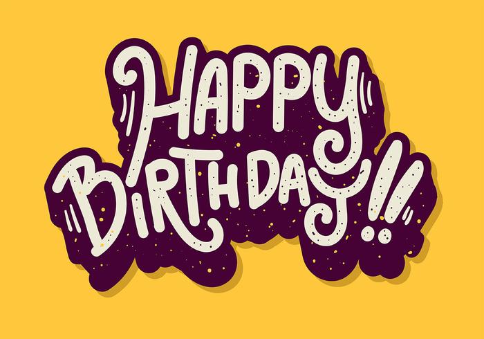 Tipografía de feliz cumpleaños en fondo amarillo vector