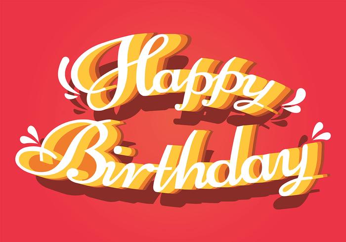 Happy Birthday Typography in White Letters vector