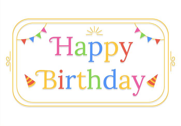 Happy Birthday Typography in White Background vector