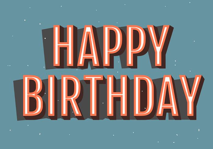 Happy Birthday Typography in Light Blue Backgorund vector