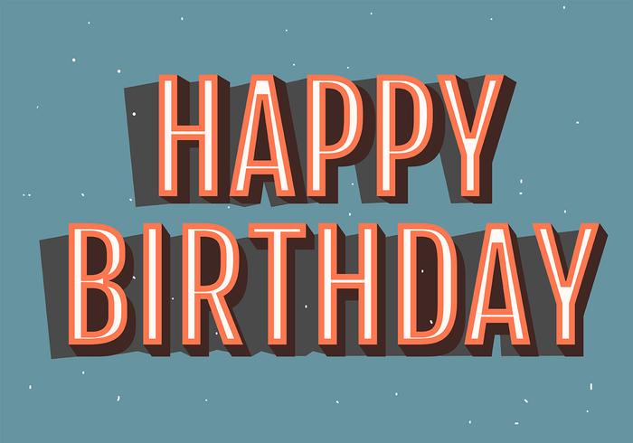 Happy Birthday Typography in Light Blue Backgorund vector