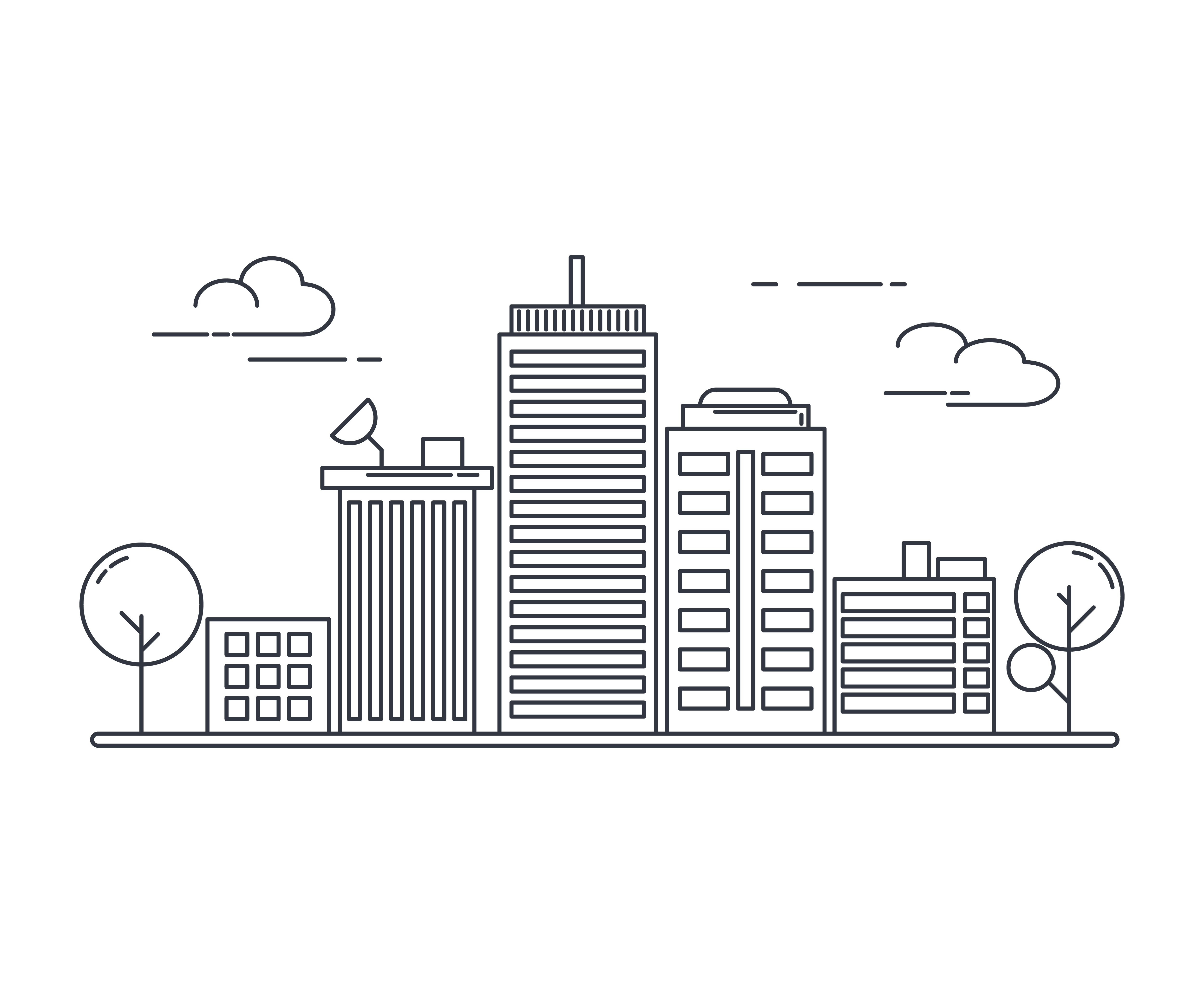 Thin line art style. design for urban cityscape idea theme website ...