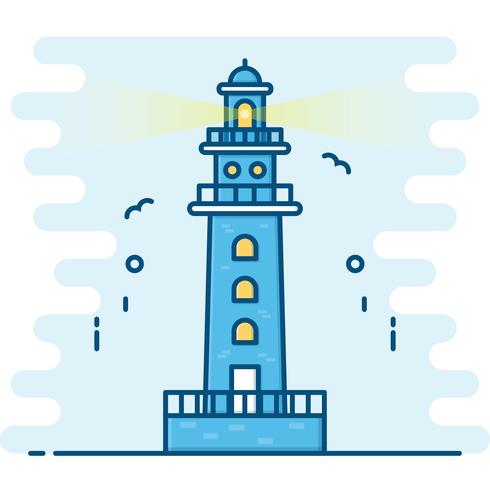 Style De Dessin Au Trait Vecteur De Phare Telecharger