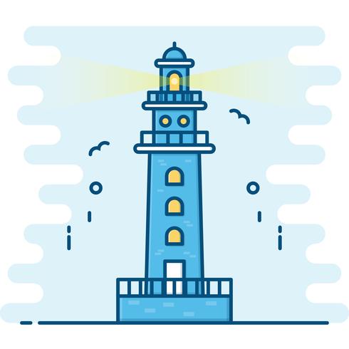 Estilo de línea de arte. Vector de faro