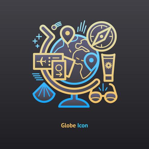 Globe icon vector