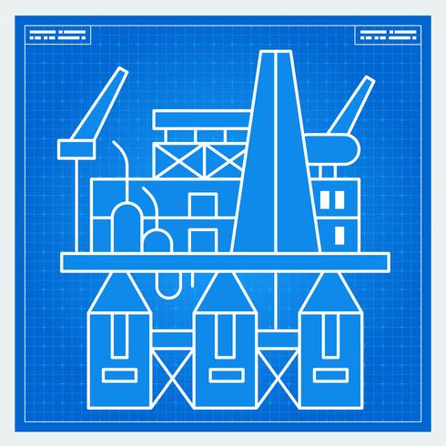 Esquema de plataforma de plataforma petrolera vector