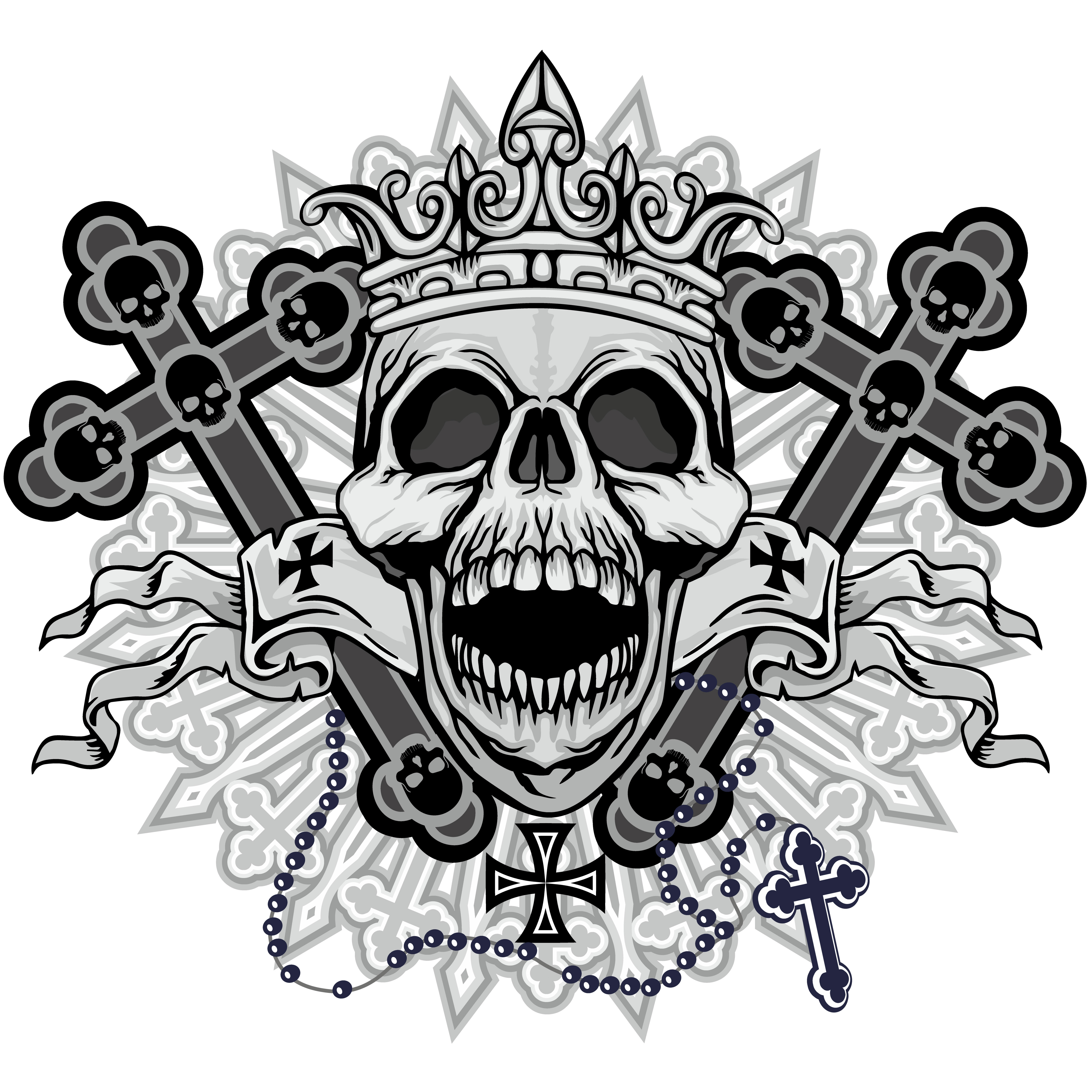 grunge skull coat of arms 551840 Vector Art at Vecteezy