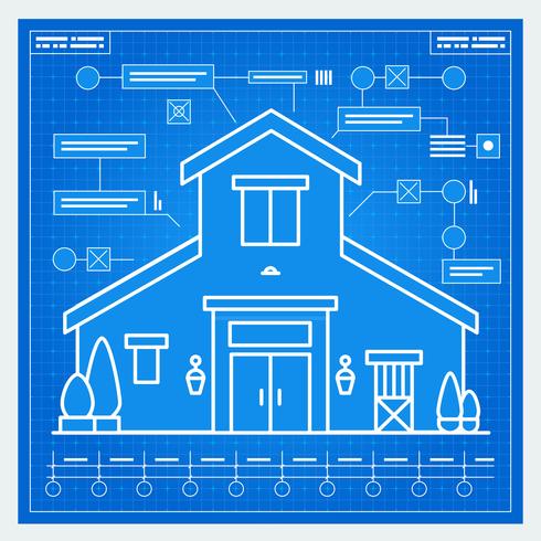 House blueprint vector