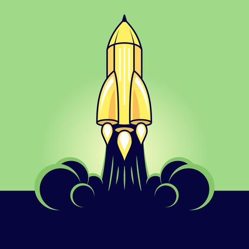 Pencil in the form of a rocket. vector