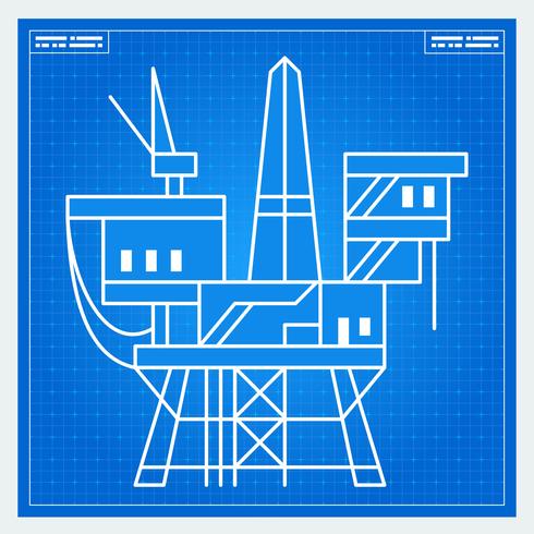 Esquema de plataforma de plataforma petrolera vector