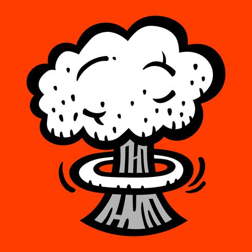 Mushroom Cloud Atomic Nuclear Bomb Explosion Fallout vector icono