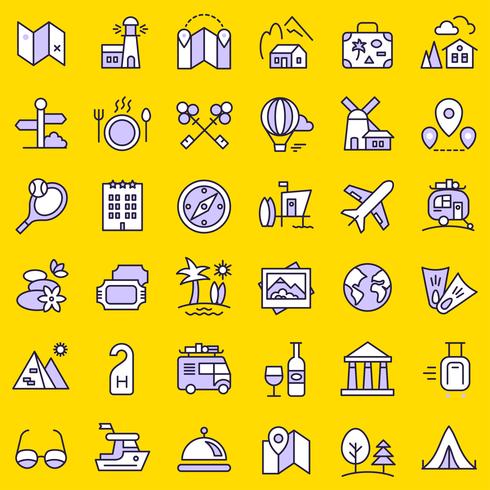 Travel icons set. vector