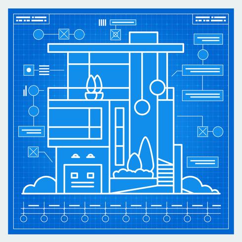 House blueprint vector