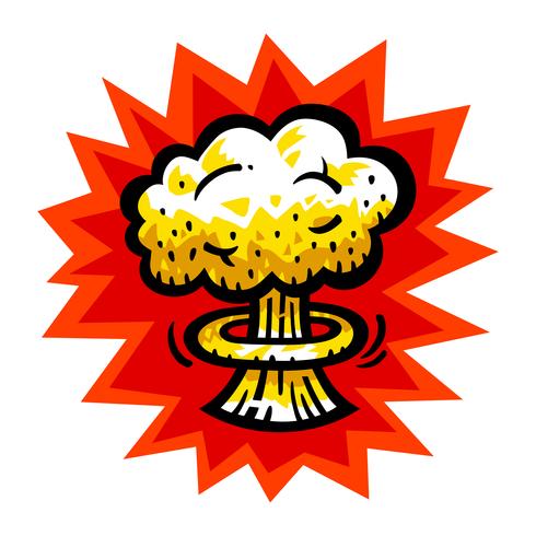 Mushroom Cloud Atomic Nuclear Bomb Explosion Fallout vector icono