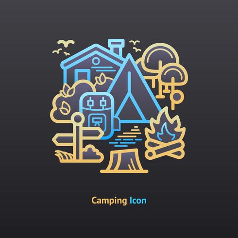 Camping icon vector