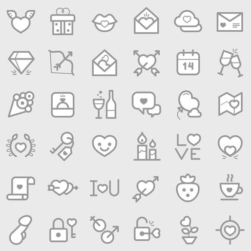 Valentine's day icons set vector