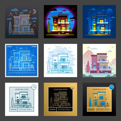 House in different styles vector