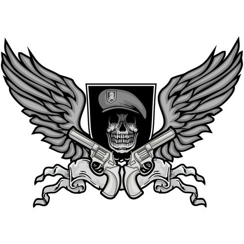 aggressive emblem with skull vector