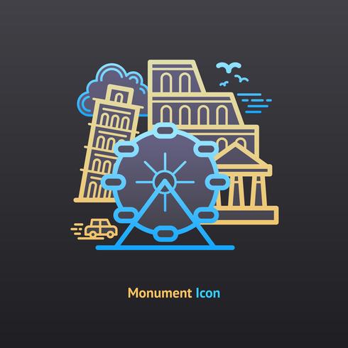 Monument icon vector