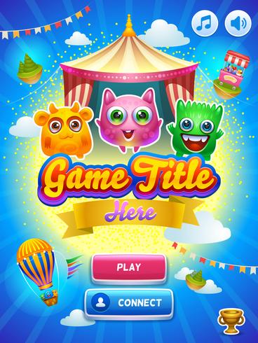 Game UI. Main screen.  vector