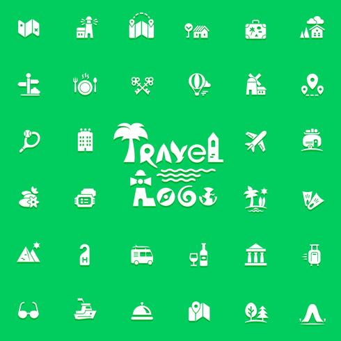 Logo e iconos de viaje vector