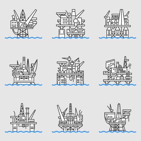 Offshore oil platform. vector