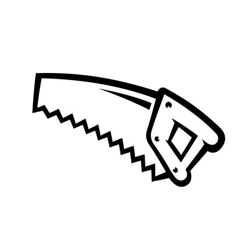 Hand saw construction tool for cutting wood. Cartoon illustration vector