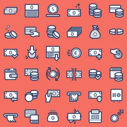 Business and finance icons set. vector