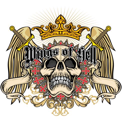 aggressive emblem with skull vector